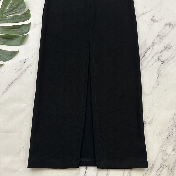 Rampage Womens Vintage 90s Maxi Dress Gown Size S Black Mesh Trim Sheath - Picture 11 of 11